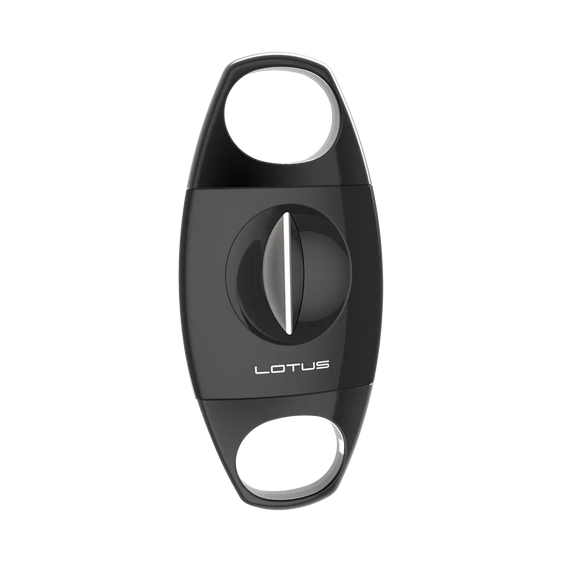 Lotus Jaws Serrated V-Cut Cigar Cutter - Glossy Black & Black Matte