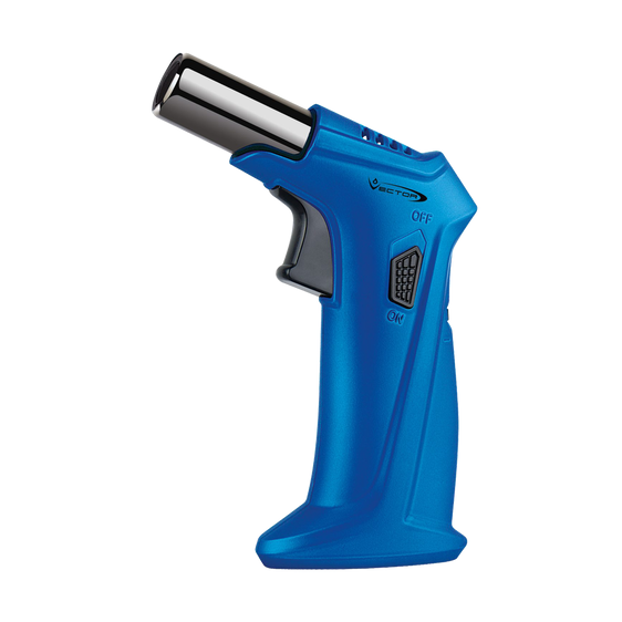 Vector Clash Jet Torch Table Lighter Blue Rubber Matte