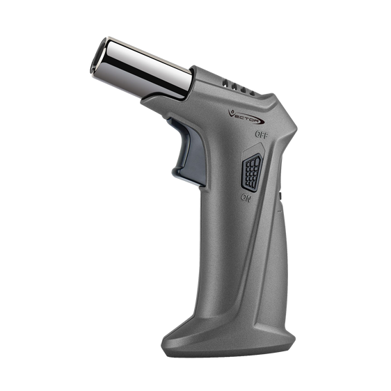 Vector Clash Jet Torch Table Lighter - Gray Rubber Matte