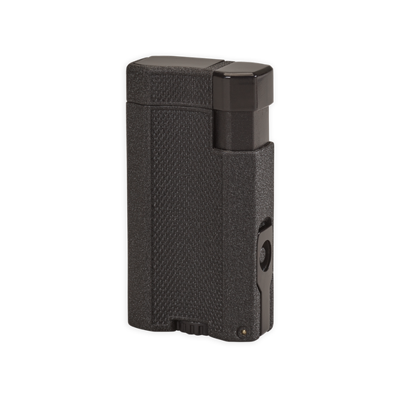 Vertigo Delegate Double Flame Torch Lighter with Cigar Punch - Black Crackle