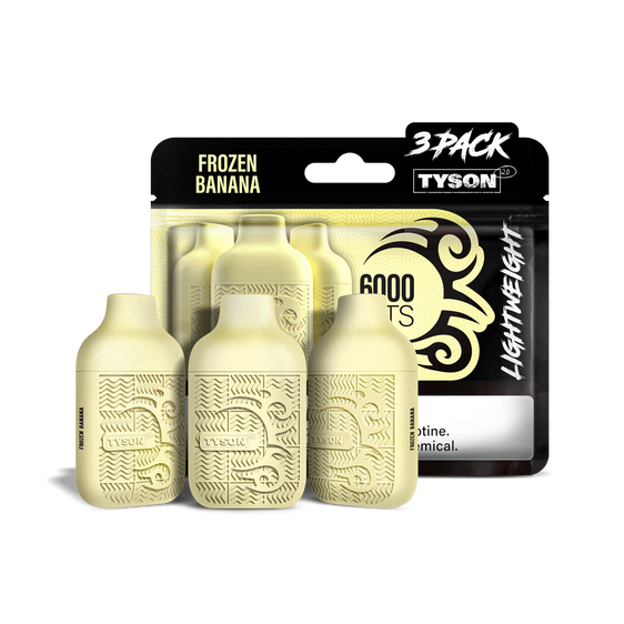 Tyson 2.0 Lightweight 6000 Hits 3 Pack Vape - Frozen Banana