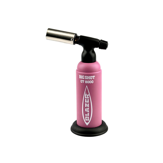 The Big Shot Anti-Flare Butane Torch Lighter by Blazer - Pink & White