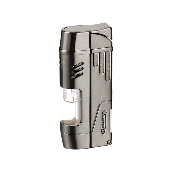 Vector Delta Dual Flame Torch Lighter with Cigar Punch - Gunmetal Satin