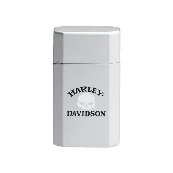 Ronson Jetlite Butane Harley Davidson Cigar Lighter - Harley Davidson Skull on Satin Chrome