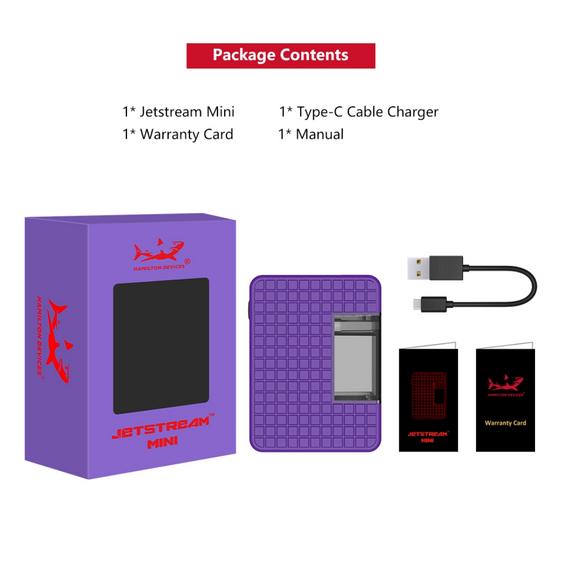 Hamilton Devices Jetstream Mini - Self-Propelling 510 Vape Battery - Purple