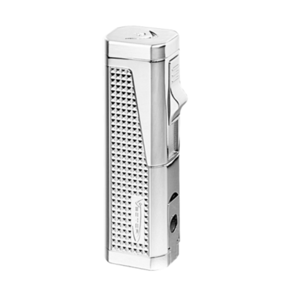 Vector Urbano Triple Flame Torch Lighter with Cigar Punch - Hi-Polish Chrome