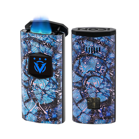 Vector Icon Electric Triple Flame Torch Lighter Pink Blue Crackle