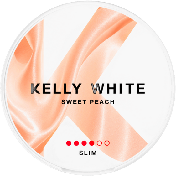 Kelly White Sweet Peach Slim Nicotine Pouches (5 Pack) - 8mg