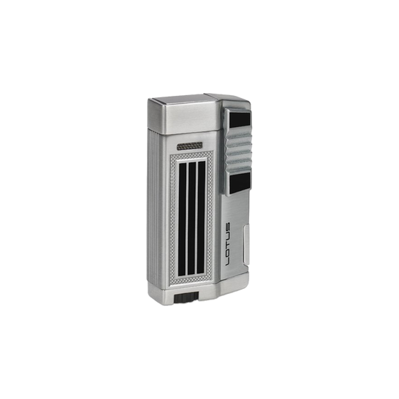 Lotus 55 Droid Double Flame Torch Lighter and Punch Cutter - Brushed Chrome