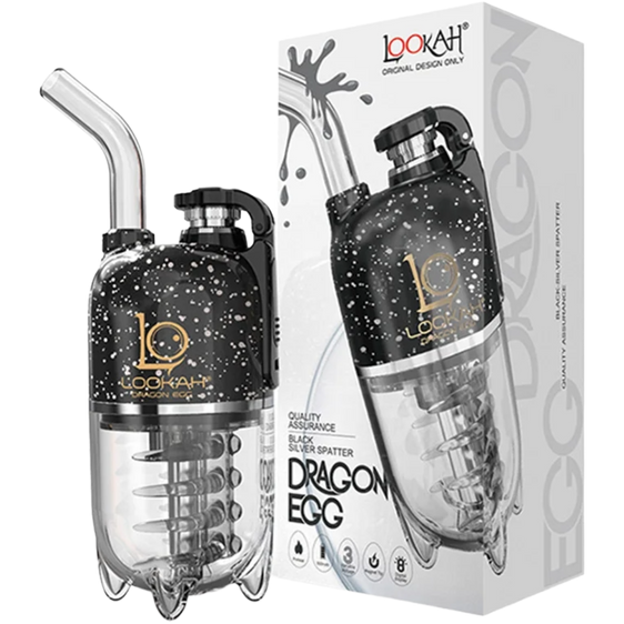 Lookah Dragon Egg - Portable E-Rig - Black-Silver Spatter