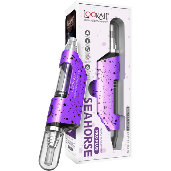 Lookah Seahorse Pro Plus - Electric Nectar Collector - Purple & Black Spatter
