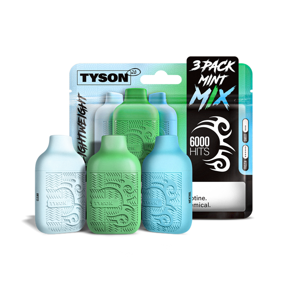 Tyson 2.0 Lightweight 6000 Hits 3 Pack Vape Mint Mix