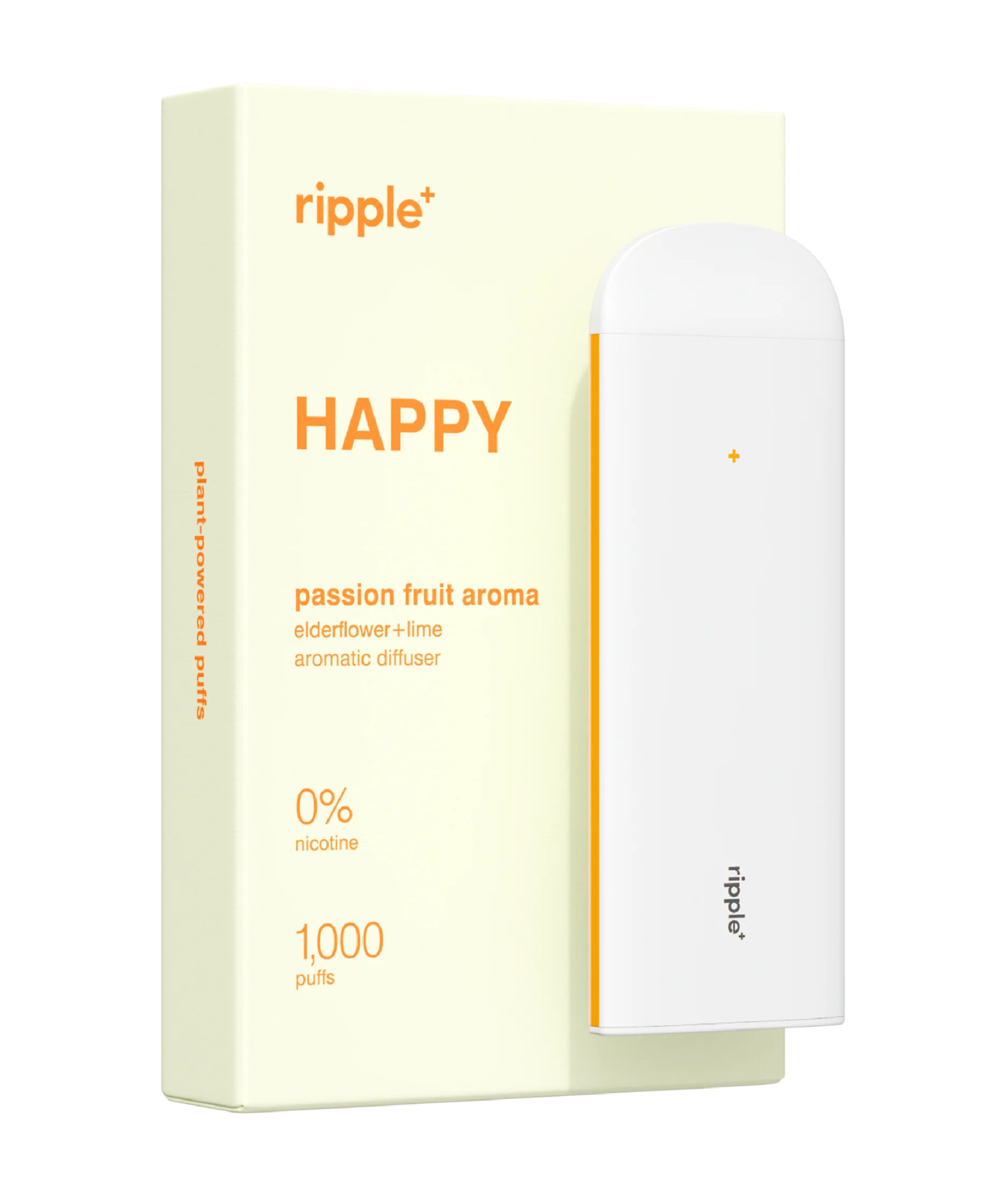 discount code for ripple vape ripple+ Happy - Zero Nicotine Passion Fruit Puffs | Portable Aromatherapy Diffuser Pen | 1,000 Puffs