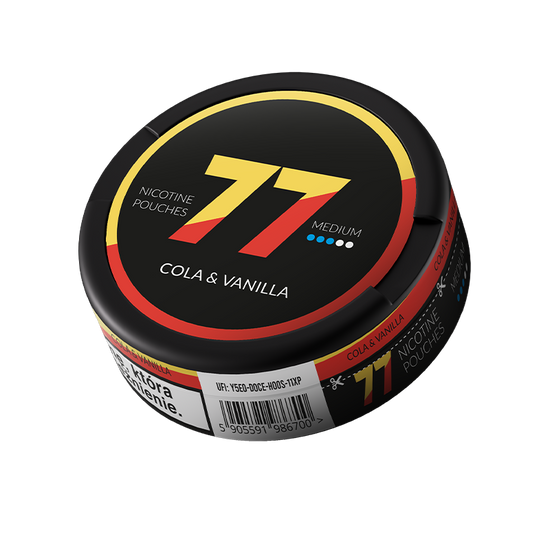 77 Nicotine Pouches Cola Vanilla 10mg - 5 Pack