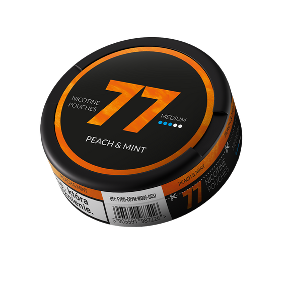 77 Nicotine Pouches Peach Mint 10mg - 5 Pack