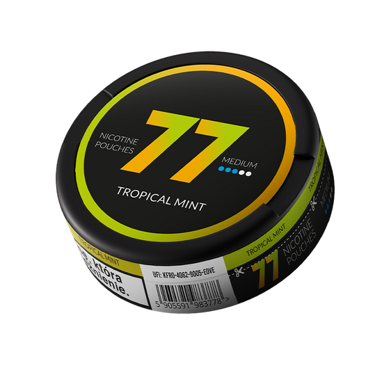 77 Nicotine Pouches Tropical Mint 10mg - 5 Pack