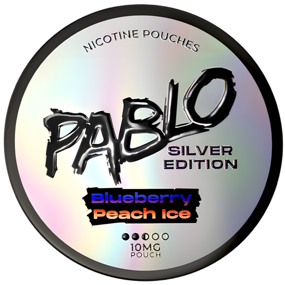 Pablo Silver Edition Blueberry Peach Ice 10mg Nicotine Pouches (5 Pack)