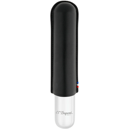 S.T. Dupont 1-Cigar Leather Case – Black & Chrome