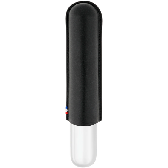 S.T. Dupont 1-Cigar Leather Case – Black & Chrome