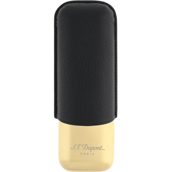 S.T. Dupont Double Cigar Case – Black & Gold