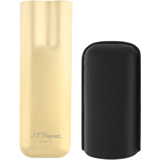 S.T. Dupont Double Cigar Case – Black & Gold