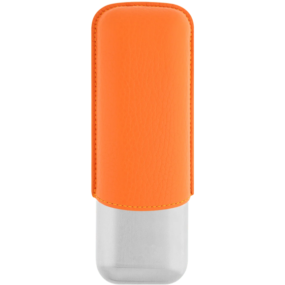S.T. Dupont Double Cigar Case – Orange Grained & Chrome
