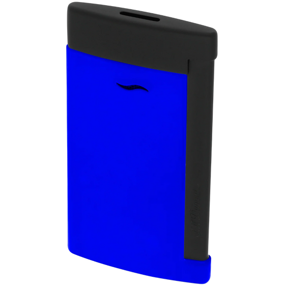 S.T. Dupont Lighter Slim 7 - Matte Black & Neon Blue