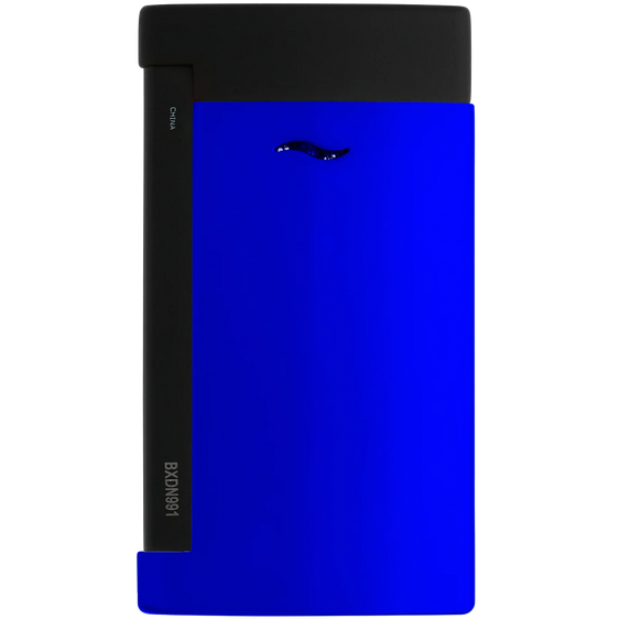 S.T. Dupont Lighter Slim 7 - Matte Black & Neon Blue