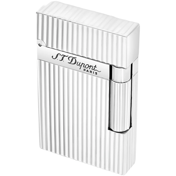 S.T. Dupont Ligne 2 Lighter – Vertical Guilloche Silver