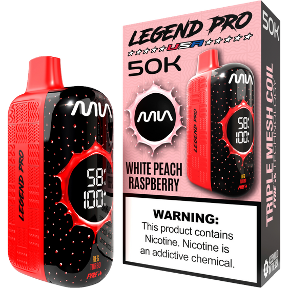 MIA Legend Pro 50K Puffs Disposable Vape - White Peach Raspberry