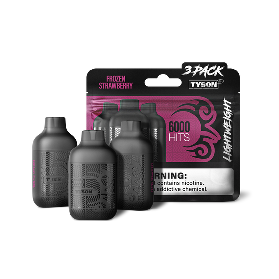 Tyson 2.0 Lightweight 6000 Hits 3 Pack Vape - Frozen Strawberry