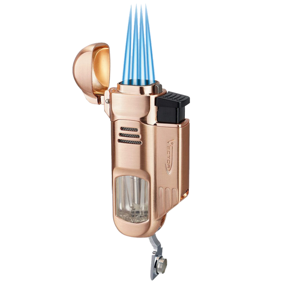 Vector Torpedo Quad Flame Lighter Rose Gold Satin