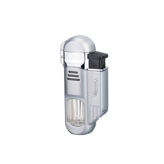 Vector Torpedo Quad Flame Lighter - Chrome Satin