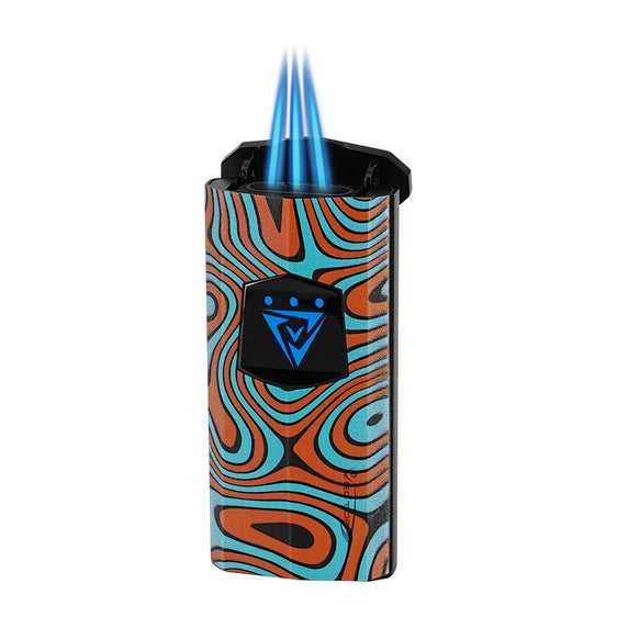 Vector Icon Electric Triple Flame Torch Lighter - Orange Turquoise