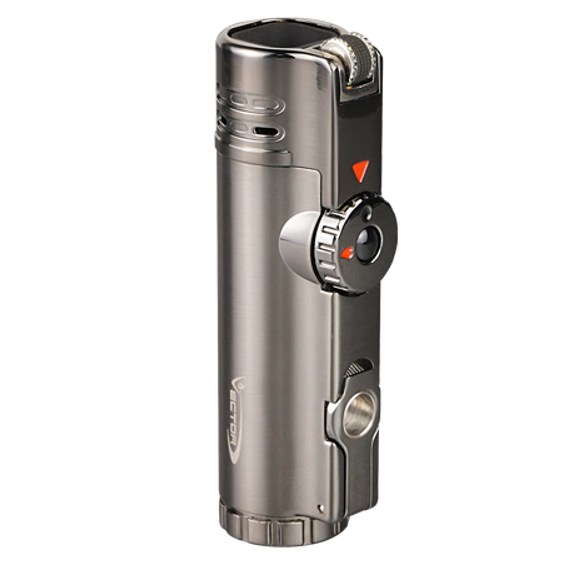 Vector Warcraft Quad Flame Torch Lighter with Cigar Punch - Gunmetal Satin