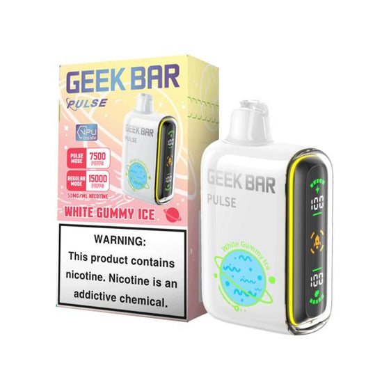 Geek Bar Pulse 15000 Puffs Disposable Vape - White Gummy Ice