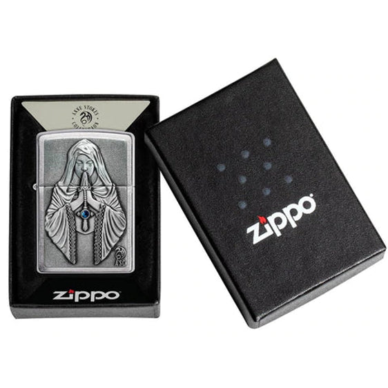 Zippo Lighter - Anne Stokes Gothic Prayer Emblem