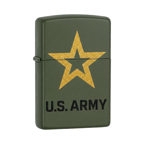 Zippo Lighter - Green Matte US Army Logo