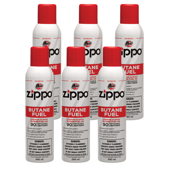 Zippo Odorized Butane Fuel 9.8 fl oz - 6 Pack