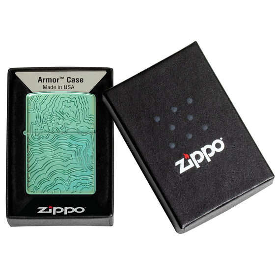 Zippo Lighter - Topographical Map