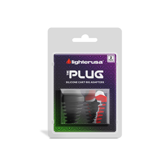 Lighter USA The Plug Silicone Cart Rig Adapter 2-Pack - Black Widow