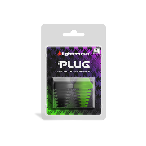 Lighter USA The Plug Silicone Cart Rig Adapter 2-Pack - Green Lantern