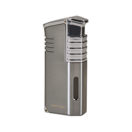 Vertigo Mechanic Triple Torch Lighter w/ Cigar Punch - Chrome