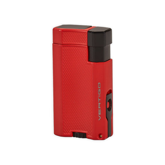 Vertigo Delegate Double Flame Torch Lighter with Cigar Punch - Red Crackle