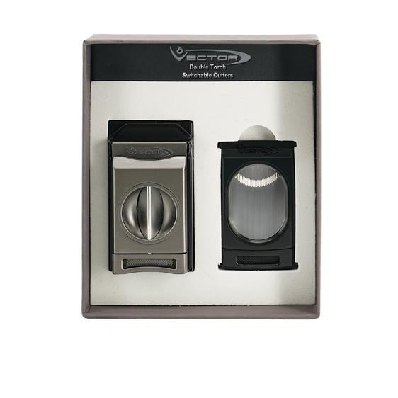 Vector Switch Double Flame Torch Lighter with Cigar Cutter