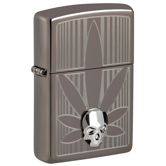 Zippo Lighter - Cannabis Crystal Skull