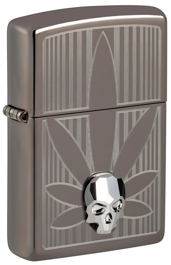 Zippo Lighter - Cannabis Crystal Skull