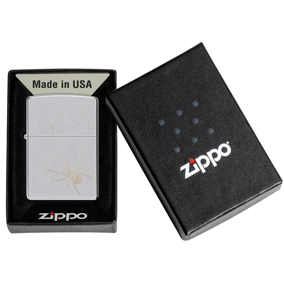 Zippo Lighter - Spider Web Design