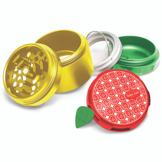 Bake Sale - Donut Pattern - 5 Piece 63MM Aluminum Herb Grinder - Rasta