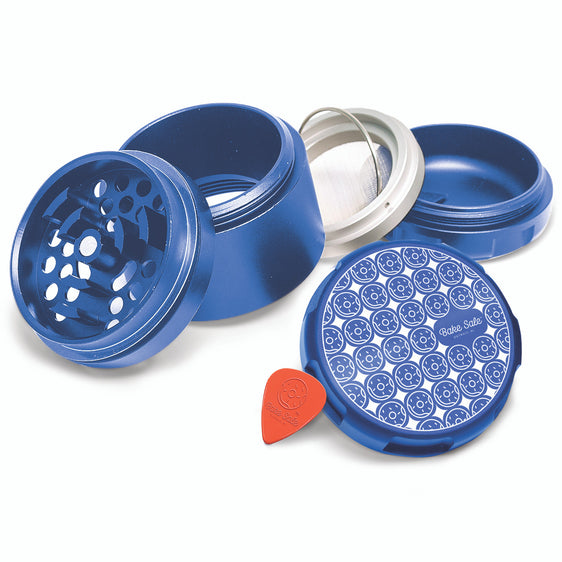 Bake Sale - Donut Pattern - 5 Piece 63MM Aluminum Herb Grinder Blue